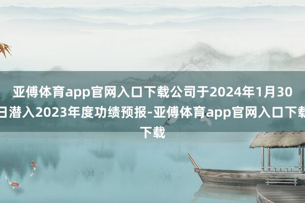 亚傅体育app官网入口下载公司于2024年1月30日潜入2023年度功绩预报-亚傅体育app官网入口下载