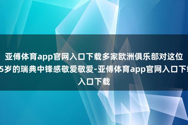 亚傅体育app官网入口下载多家欧洲俱乐部对这位25岁的瑞典中锋感敬爱敬爱-亚傅体育app官网入口下载