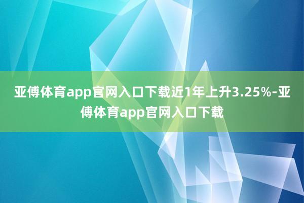 亚傅体育app官网入口下载近1年上升3.25%-亚傅体育app官网入口下载