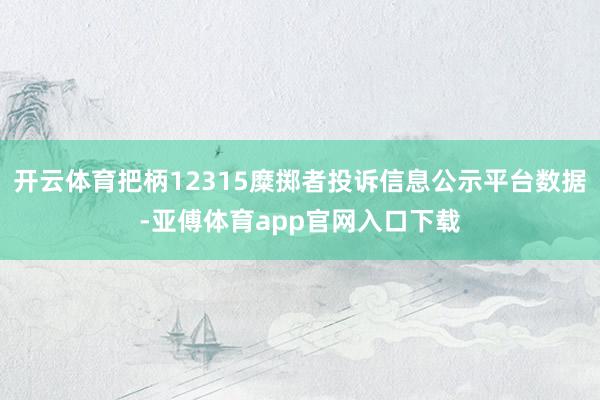 开云体育把柄12315糜掷者投诉信息公示平台数据-亚傅体育app官网入口下载