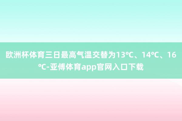 欧洲杯体育三日最高气温交替为13℃、14℃、16℃-亚傅体育app官网入口下载