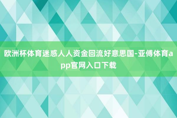 欧洲杯体育迷惑人人资金回流好意思国-亚傅体育app官网入口下载