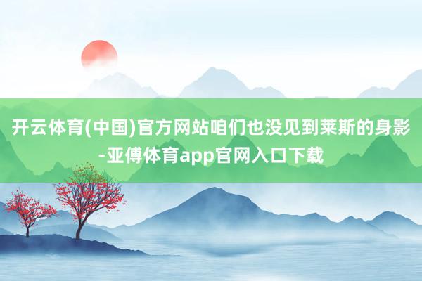 开云体育(中国)官方网站咱们也没见到莱斯的身影-亚傅体育app官网入口下载