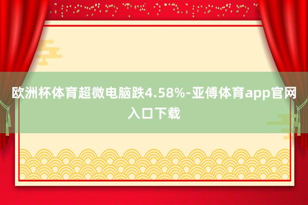 欧洲杯体育超微电脑跌4.58%-亚傅体育app官网入口下载
