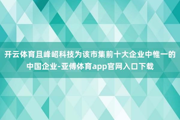 开云体育且峰岹科技为该市集前十大企业中惟一的中国企业-亚傅体育app官网入口下载
