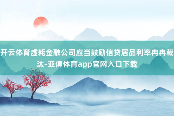开云体育虚耗金融公司应当鼓励信贷居品利率冉冉裁汰-亚傅体育app官网入口下载