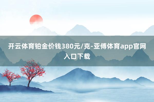 开云体育铂金价钱380元/克-亚傅体育app官网入口下载